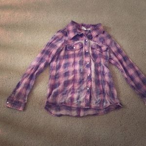 girls pink and purple flannel